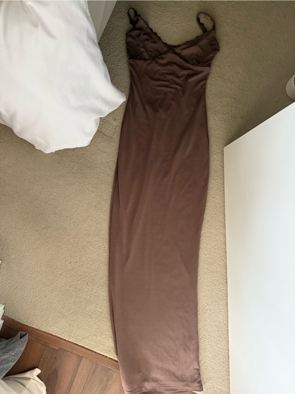 White Fox Boutique Brown Maxi Slip Dress